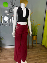 Cargar imagen en el visor de la galería, Burgundy Dress Pant with Stones