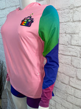 Cargar imagen en el visor de la galería, Pink Rainbow Labby Women's UPF 50 Hoodie Shirt